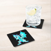 Fantasy Aqua Blue Dragon Rechteckiger Pappuntersetzer (Vor Ort)