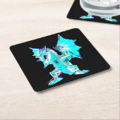Fantasy Aqua Blue Dragon Rechteckiger Pappuntersetzer (angewinkelt)
