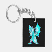 Fantasy Aqua Blue Dragon Schlüsselanhänger (Vorderseite links)