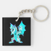 Fantasy Aqua Blue Dragon Schlüsselanhänger (Rückseite)
