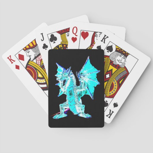 Fantasy Aqua Blue Dragon Spielkarten (Rückseite)