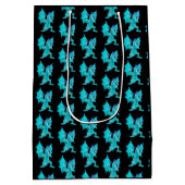 Fantasy Aqua Dragon Black Mittlere Geschenktüte (Rückseite)