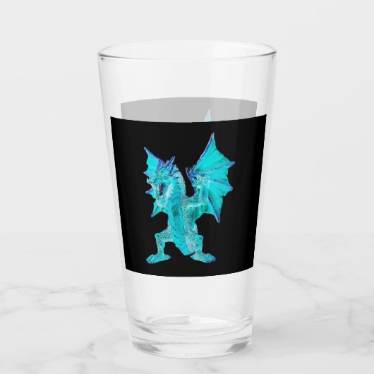 Fantasy Aqua Dragon Glas (Rückseite)