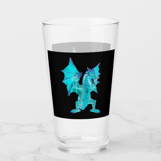 Fantasy Aqua Dragon Glas (Vorderseite)