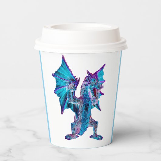 Fantasy Aqua Dragon Pappbecher (Rückseite)