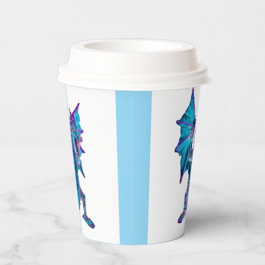 Fantasy Aqua Dragon Pappbecher (Rechts)