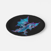 Fantasy Aqua Dragon Pappteller (Schrägansicht)