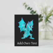 Fantasy Aqua Dragon Postkarte (Stehend Vorderseite)