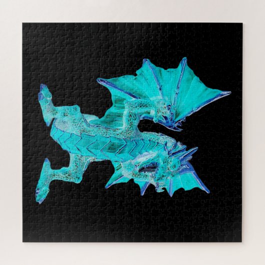 Fantasy Aqua Dragon Puzzle (Horizontal)