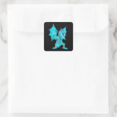 Fantasy Aqua Dragon Quadratischer Aufkleber (Tasche)