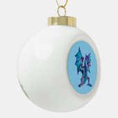 Fantasy Aqua Dragon Weihnachten Keramik Kugel-Ornament (Links)
