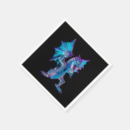 Fantasy Aqua Dragon x 50 Serviette (Ecke)