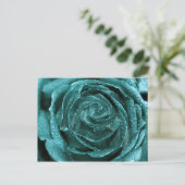 Fantasy Aquamarine Rose Postkarte (Stehend Vorderseite)