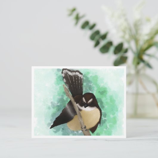 Fantasy Aquarell Digitale Kunst Postkarte (Stehend Vorderseite)