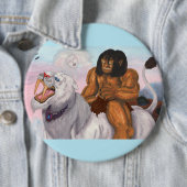 Fantasy Aquarell Illustration Bestie ride Tiger Button (Beispiel)