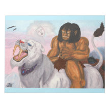 Fantasy Aquarell Illustration Bestie ride Tiger