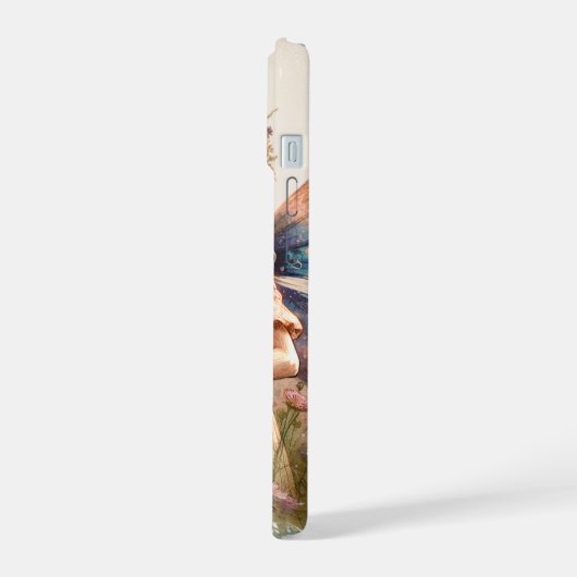 Fantasy Aquarellmühle mit Personalisiertem Namen iPhone 15 Hülle (Linke Seite)