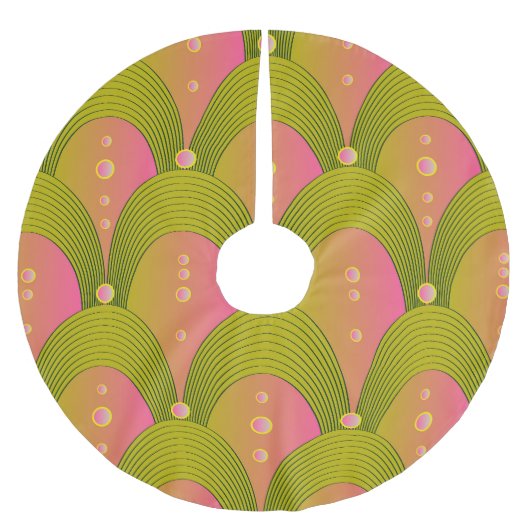 Fantasy Arcs Beads Pink Green Polyester Weihnachtsbaumdecke (Vorderseite)
