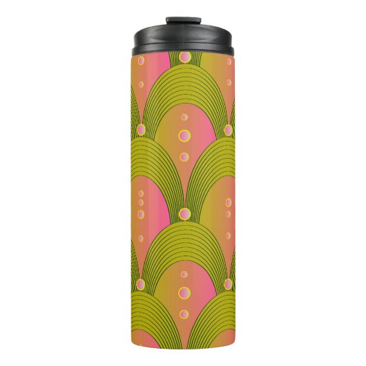 Fantasy Arcs Beads Pink Green Thermosbecher (Vorderseite)