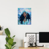  Fantasy Art Black Girl Black Queen Elf Goddess Poster (Heimbüro)