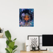 Fantasy Art Black Girl Black Queen Elf Goddess Poster (Heimbüro)