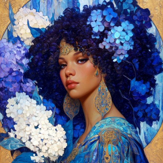 Fantasy Art Black Girl Black Queen Goddess Poster