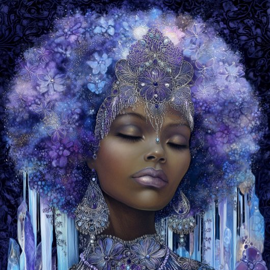 Fantasy Art Black Girl Black Queen Goddess Poster