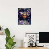 Fantasy Art Black Girl Black Queen Goddess Poster (Heimbüro)