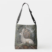 Fantasy Art Boho Hare Magical Nature Inspiriert Tragetaschen Mit Langen Trägern (Rückseite)