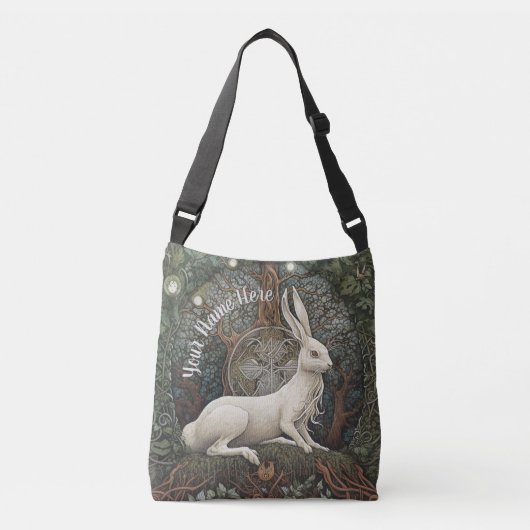 Fantasy Art Boho Hare Magical Nature Inspiriert Tragetaschen Mit Langen Trägern (Vorderseite)