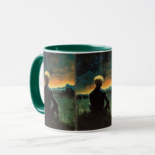 Fantasy Art der 1970er | Mann unter Nacht Tasse (Vorderseite Links)