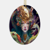 Fantasy Art Dragon Goddess Queen Keramik Ornament (Rechts)
