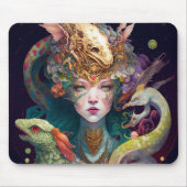 Fantasy Art Dragon Goddess Queen Mousepad (Vorne)