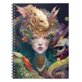 Fantasy Art Dragon Goddess Queen Notizblock (Vorderseite)