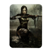 Fantasy Art, Female Warrior mit Schwert Postkarte Magnet (Vertikal)