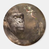 Fantasy Art Gorilla Club Magnet (Vorne)