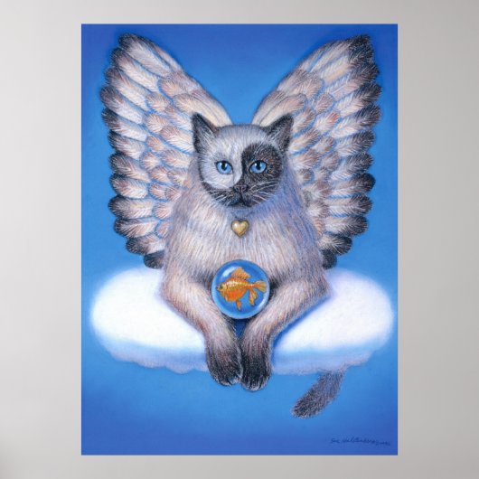 Fantasy Art Poster Yang Cat Zen Buddha Angel (Vorne)