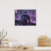 Fantasy Art- Sentinel of the Neon Divide Poster (Küche)