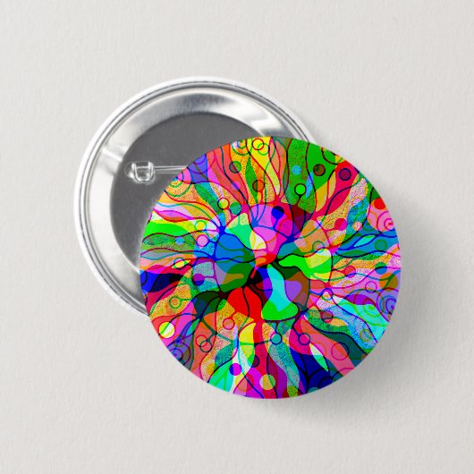 Fantasy Art skizzieren - Abstrakt Neon Shift 1 Button (Vorne & Hinten)