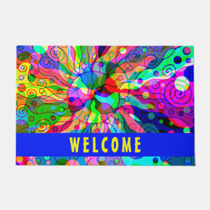 Fantasy Art skizzieren - Abstrakt Neon Shift 1 Fußmatte