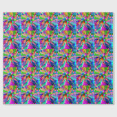 Fantasy Art skizzieren - Abstrakt Neon Shift 1 Geschenkpapier (Flach)