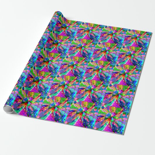 Fantasy Art skizzieren - Abstrakt Neon Shift 1 Geschenkpapier (Ungerollt)