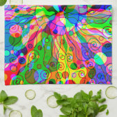 Fantasy Art skizzieren - Abstrakt Neon Shift 1 Geschirrtuch (Gefaltet)