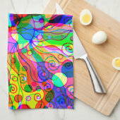 Fantasy Art skizzieren - Abstrakt Neon Shift 1 Geschirrtuch (Viertel Falte)