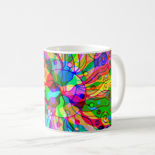 Fantasy Art skizzieren - Abstrakt Neon Shift 1 Kaffeetasse (VorderseiteRechts)