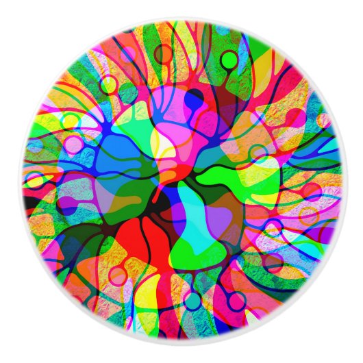 Fantasy Art skizzieren - Abstrakt Neon Shift 1 Keramikknauf (Vorderseite)