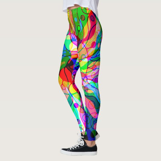 Fantasy Art skizzieren - Abstrakt Neon Shift 1 Leggings (Links)