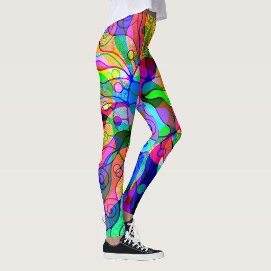 Fantasy Art skizzieren - Abstrakt Neon Shift 1 Leggings (Rechts)