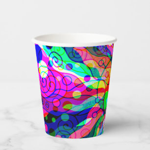 Fantasy Art skizzieren - Abstrakt Neon Shift 1 Pappbecher