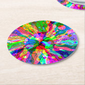 Fantasy Art skizzieren - Abstrakt Neon Shift 1 Runder Pappuntersetzer (Angewinkelt)